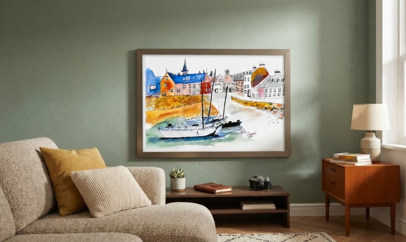 Stonehaven Harbour on a wall